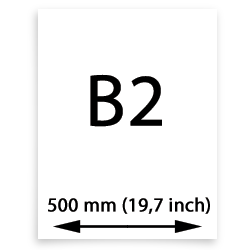 B2 papier (500mm, 19,7 inch)
